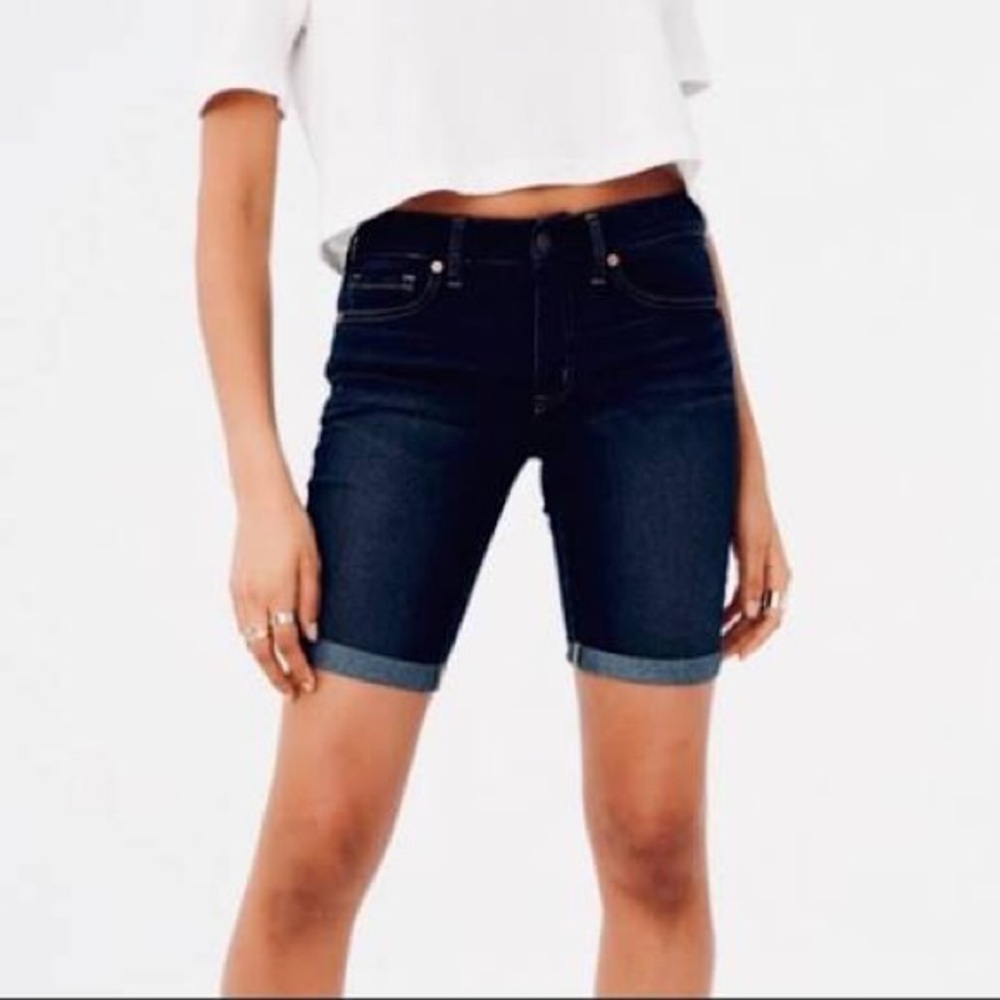 Aeropostale Bermuda Cuffed Denim Shorts